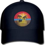 jeep on the beach red ball cap