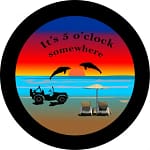 Black and Red 5 O’ Clock Tire Cover