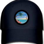 palm tree and lighthouse ball cap