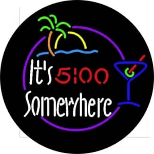 It’s 5:00 Somewhere Neon Tire Cover